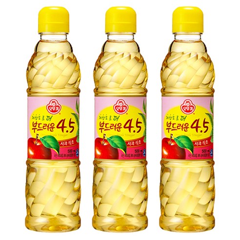 오뚜기 저산도4.5 사과식초, 500ml, 3개