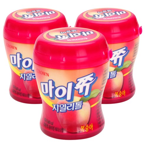 크라운 복숭아맛 마이쮸 용기, 110g, 3개