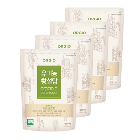 오르지오 유기농 황설탕, 1kg, 4개