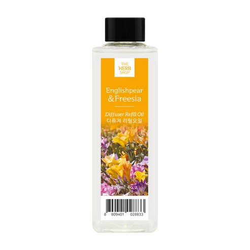 더허브샵 사각 디퓨저 리필 오일, 잉글리쉬페어 + 프리지아, 120ml