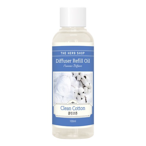 더허브샵 프로방스 방향제 리필오일 100ml, 클린코튼