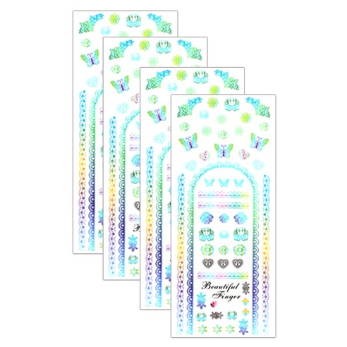 도매야 레이스 보카시 워터데칼 네일스티커, nta1042-1, 4개
