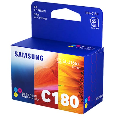 삼성 INK-M180 C180 잉크 SL-J1660 J1663 J1665 J1770FW, 컬러(INK-C180), 1개