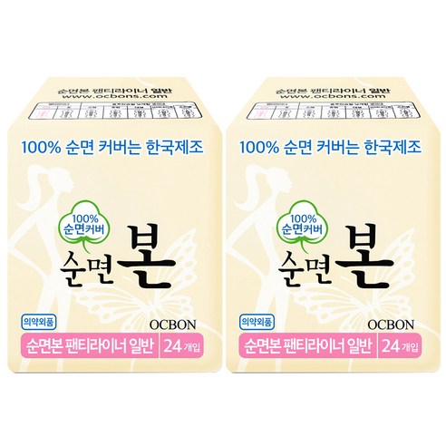 순면본 일반 팬티라이너, 24개입, 2개