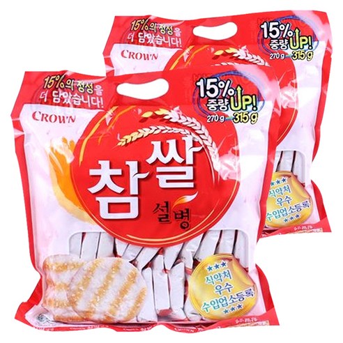크라운 참쌀설병, 315g, 2개