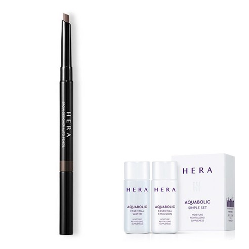 헤라 브로우 디자이너 오토 펜슬 41.4mm + 아쿠아볼릭심플 기초화장품 세트 A 2종, 34호, 1세트