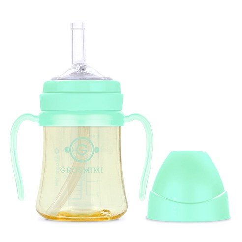 그로미미 PPSU 빨대컵 200ml, 아쿠아그린, 1개