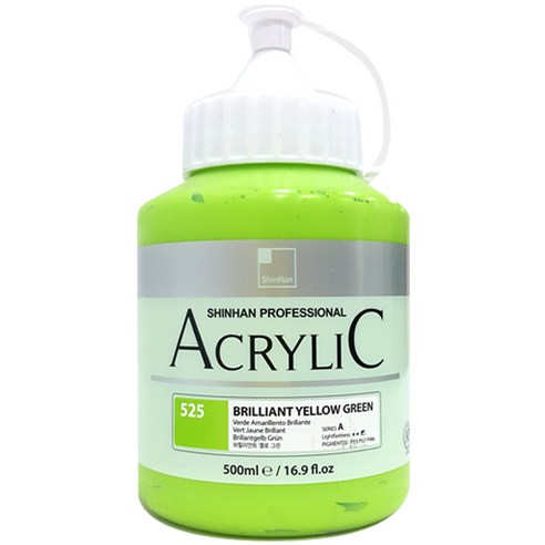 신한 아크릴물감 505, 500ml 525BrilliantYellowGreen, 1