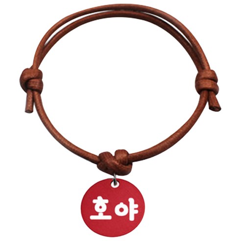 펫츠룩 굿모닝 카라멜 반려동물 목걸이 S 알미늄원형 팬던트 M, 레드(호야), 1개