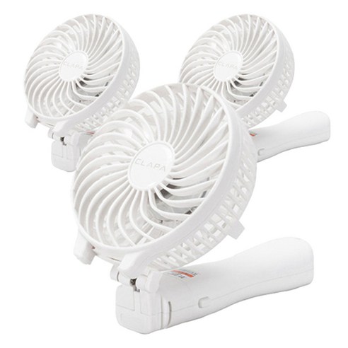클래파 고속충전 보조배터리 겸용 핸디형 미니 선풍기 3개, BFB-HF2600W, 화이트