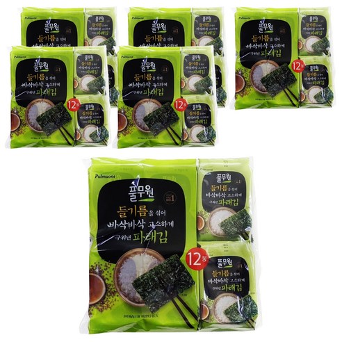 풀무원 들기름 파래도시락김 12p x 6개입, 72개