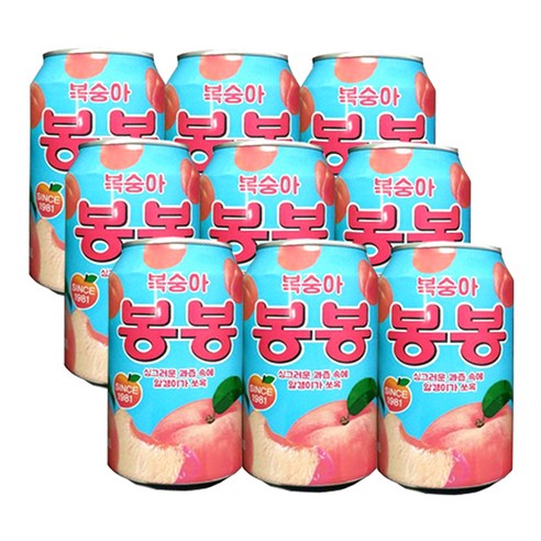 해태htb 복숭아 봉봉 음료, 12개, 340ml