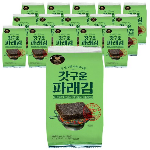 만전김 갓구운 파래김, 4.5g, 16개입