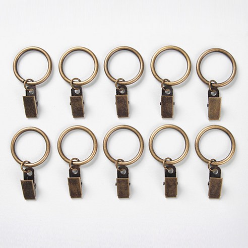 세류홈 커튼 집게링 일자형 38mm, 브론즈, 10개