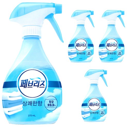 페브리즈 상쾌한향 섬유탈취제 본품, 370ml, 4개