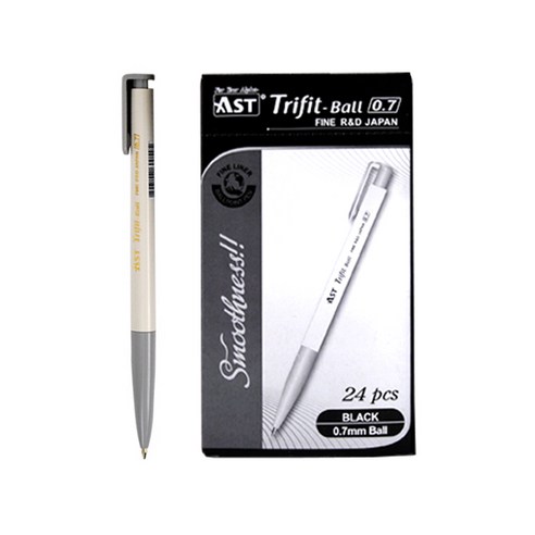 알파 트리핏 400 유성볼펜 0.7mm, 흑색, 24개입