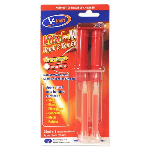 브이텍 투명 노즐 주사기 에폭시 25ml + 노즐2p, 1세트
