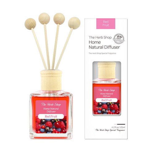 더허브샵 홈내추럴 우드볼 디퓨저 125ml, 레드프룻