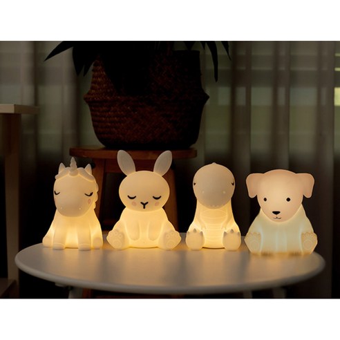  레토 충전식 무선 실리콘 터치 LED 애니멀 무드등, LML-U04 유니콘 
