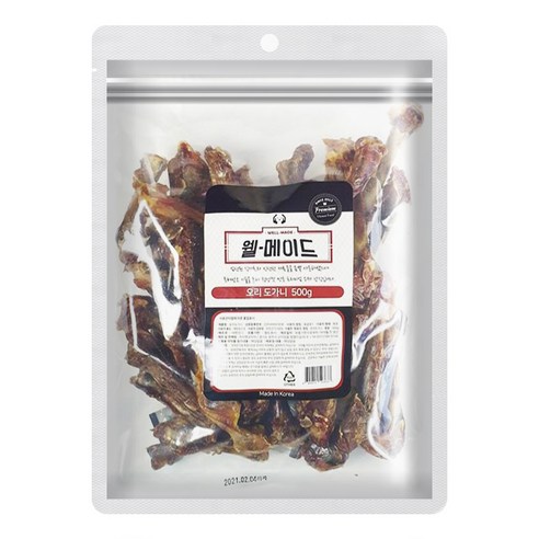 웰메이드 강아지 수제간식 대용량 500g, 오리도가니맛, 1개