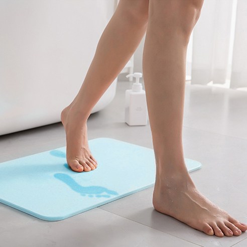 코멧 홈 화장실 규조토 발매트, 민트 (60 x 39 x 0.9 cm)