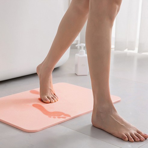 코멧 홈 화장실 규조토 발매트, 핑크 (60 x 39 x 0.9 cm)