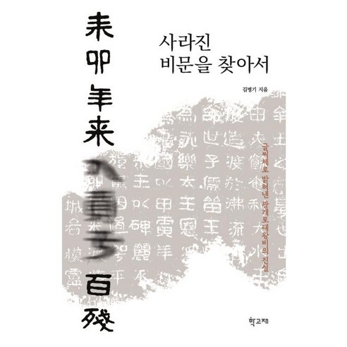 [학고재]사라진 비문을 찾아서 : 글씨체로 밝혀낸 광개토태왕비의 진실, 학고재, 김병기