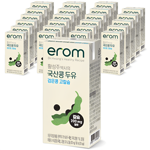 이롬 황성주 국산콩 검은콩 고칼슘 두유, 24개, 190ml