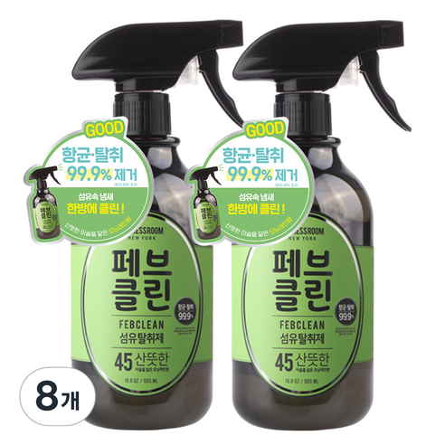 더블유드레스룸 페브클린 섬유탈취제 No.45 모닝레인, 500ml, 8개
