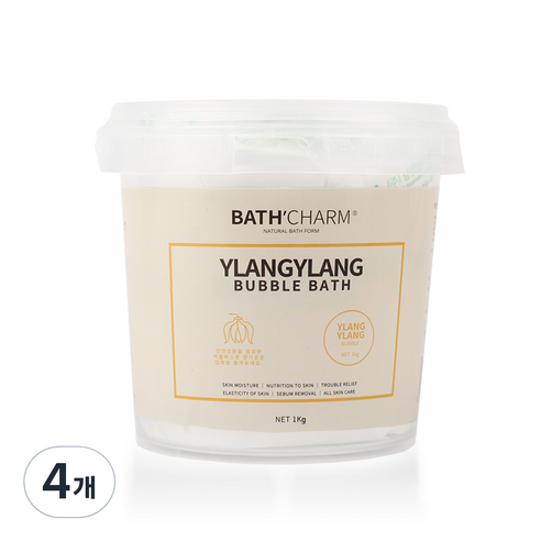 바스참 사해소금 버블바스 입욕제 일랑일랑, 1kg, 4개