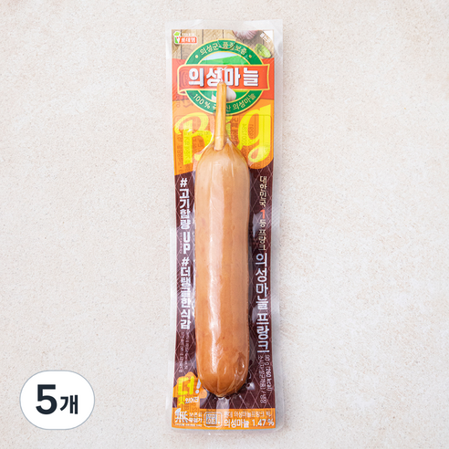 롯데햄 의성마늘 프랑크 빅 소시지, 90g, 5개