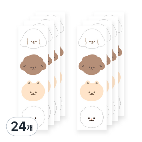 대시앤도트 몽글몽글 빅 리무버 스티커, 혼합색상, 24개