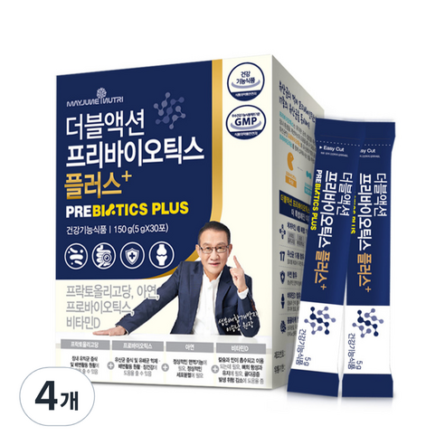 메이준뉴트리 더블액션 프리바이오틱스 플러스 유산균 30p, 150g, 4개