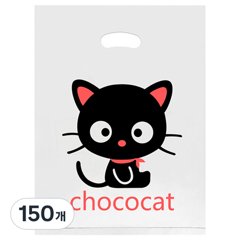 마켓감성 귀여운 캐릭터 비닐 봉투, 고양이, 150개