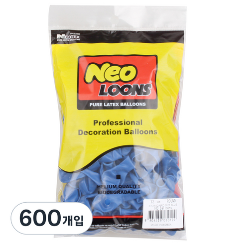 네오룬즈 13cm 라운드풍선, 스탠다드 미드블루, 600개