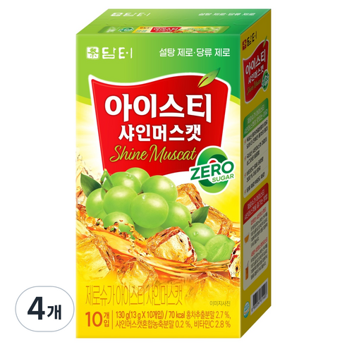 담터 제로슈가 아이스티 샤인머스캣, 13g, 10개입, 4개