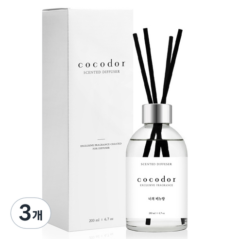 코코도르 화이트라벨 디퓨저, 너의비누향, 200ml, 3개