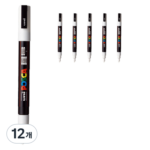 포스카 칼라마카 화이트 PC-3M, 12개, 1색