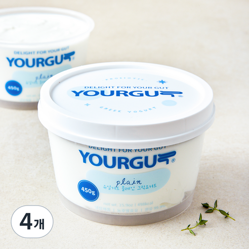유얼거트 플레인 그릭요거트, 450g, 4개