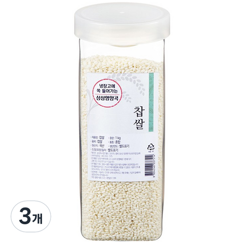 월그그린 싱싱영양통 찹쌀, 1kg, 3개