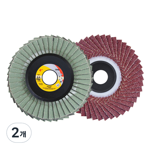 바벨롭 그라인더 사포날 해바라기 휠 페이퍼 100mm 80방, 2개