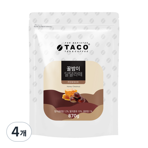 타코 꿀밤이 달달라떼 파우더, 870g, 1개입, 4개