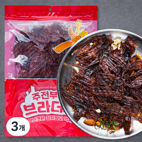 주전부리 브라더스 숏망족 미니대왕발 오징어다리, 190g, 3개
