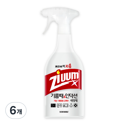 슈가버블 지움 기름때 인덕션 세정제, 6개, 850ml