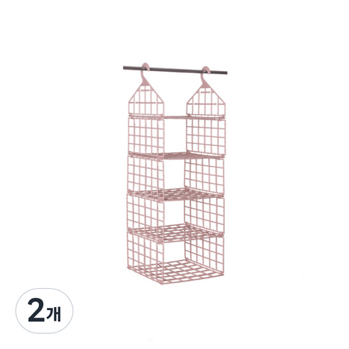 콩 Klivinghome 다용도 접이식 캐비닛 걸이 4단, 핑크, 2개