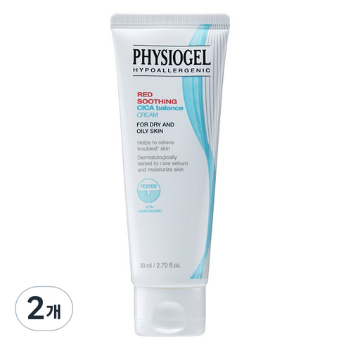 피지오겔 레드수딩 시카밸런스 크림, 80ml, 2개