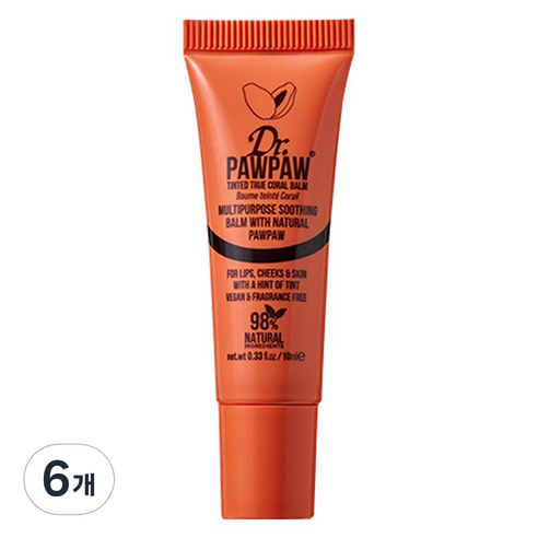 닥터포포 틴티드 트루 코랄 컬러밤 립밤 10ml, 6개