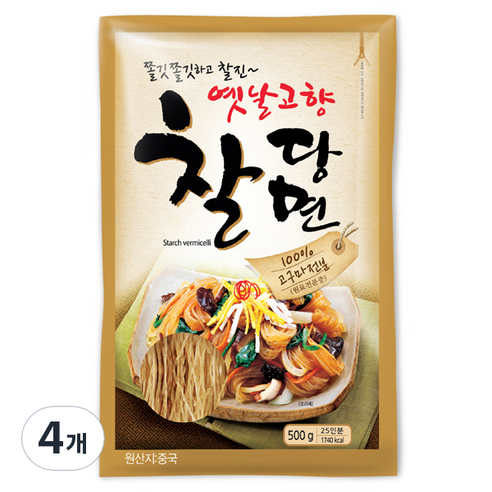 진미 옛날고향찰당면, 500g, 4개