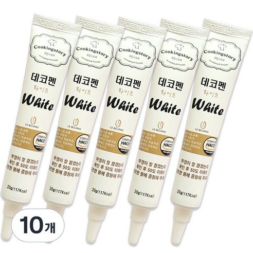 쿠킹스토리 데코펜 화이트, 20g, 10개