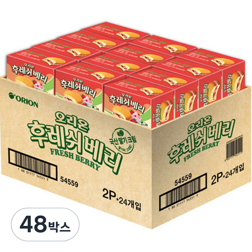 오리온 후레쉬베리, 56g, 48개